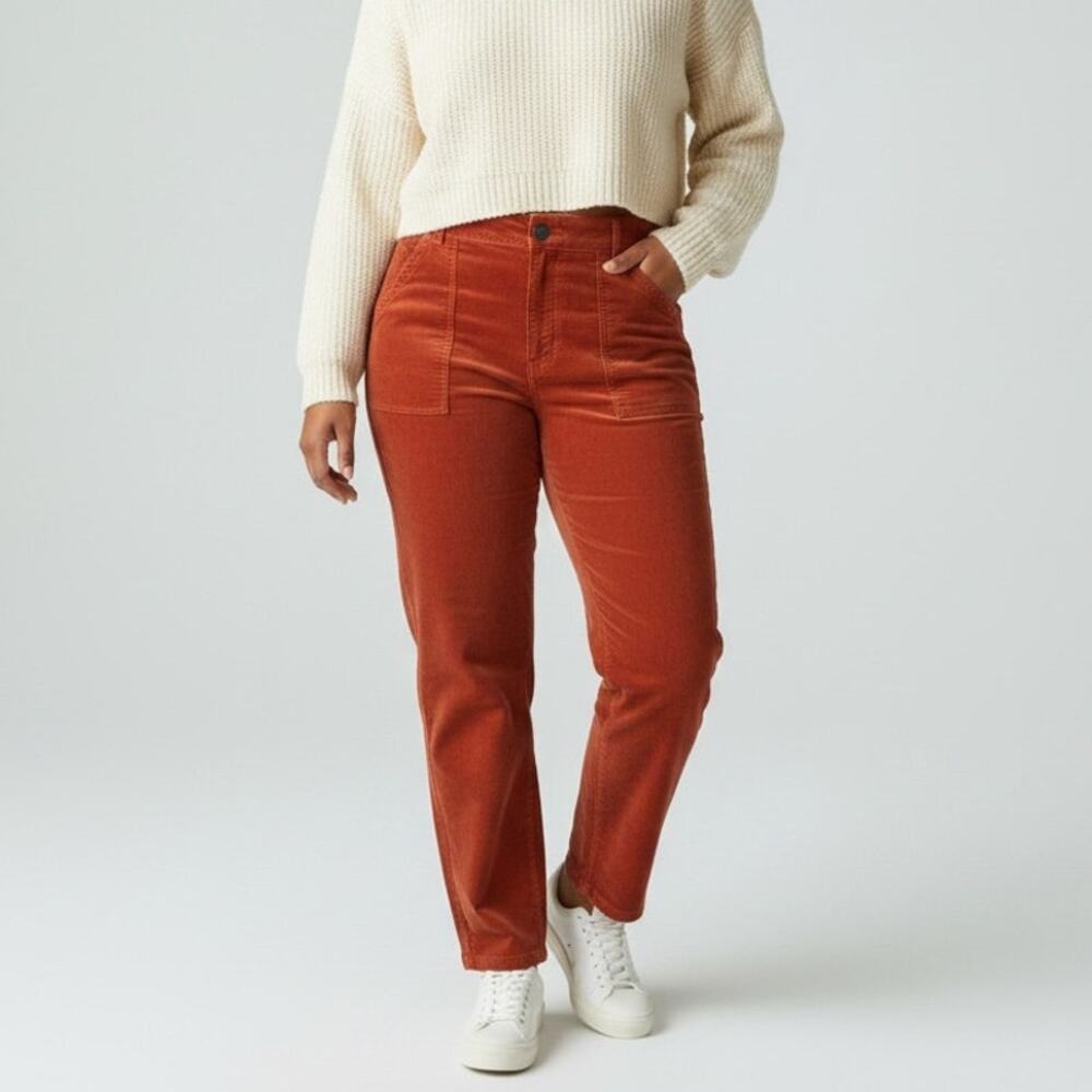 Pilcro Anthropologie Wanderer Relaxed-Leg Corduroy Pants NWT Women's Sz 20W Red
